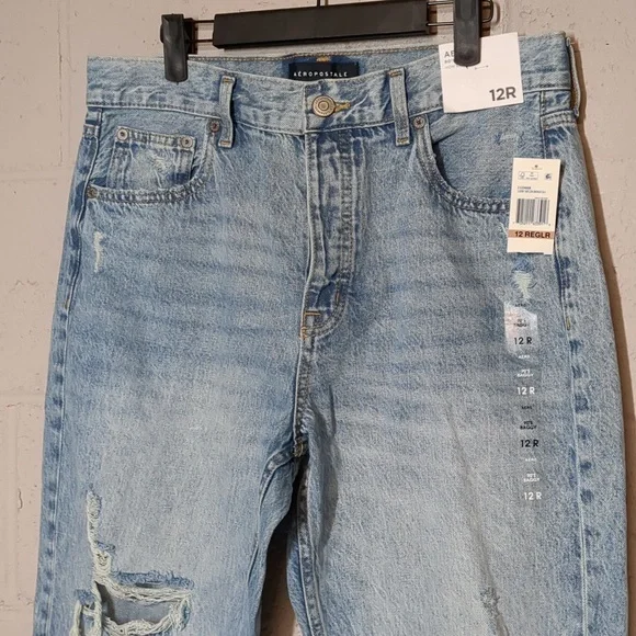 Aeropostale Women's High-Rise Baggy 90's Distressed Jean Size 12R NWT - Picture 3 of 9